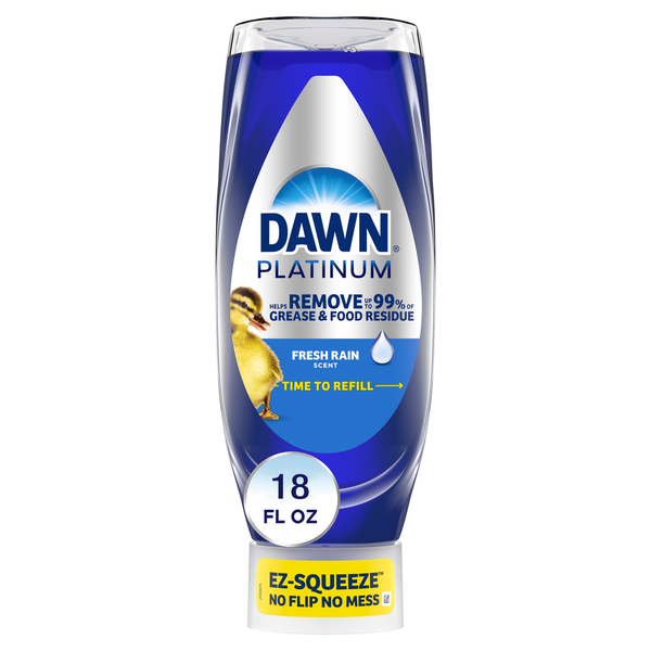 Dish Detergents Dawn EZ-Squeeze Platinum Dishwashing Liquid Dish Soap, Refreshing Rain Scent hero