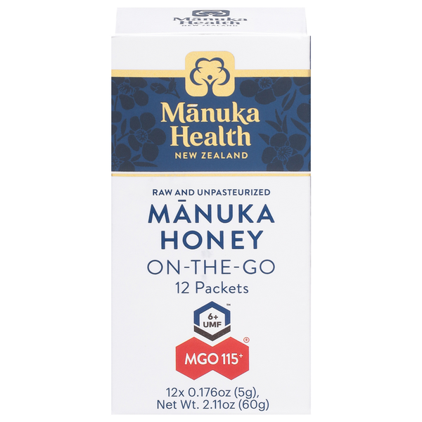 Honeys, Syrups & Nectars Manuka Health Manuka Honey, MGO 115+, 6+ UMF, On-the-Go, 12 Packets hero