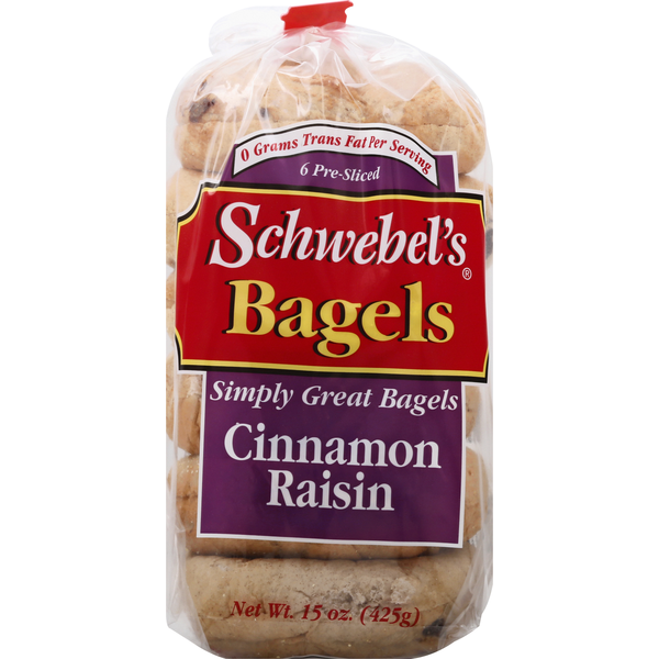 Breakfast Bakery Schwebel's Bagels, Cinnamon Raisin hero