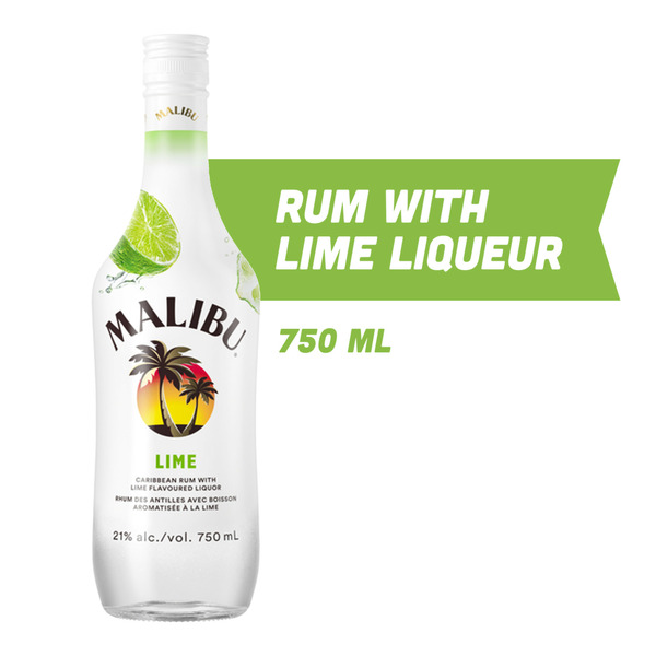 Rum Malibu Caribbean Rum with Lime Flavored Liqueur hero