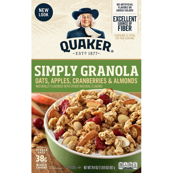 Granola Quaker Granola, Simply, Oats, Apples, Cranberries & Almonds hero