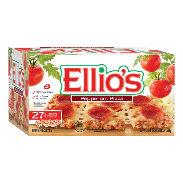 Frozen Pizza Ellio's Pepperoni Pizza, 100% Real Cheese, 27-slice hero