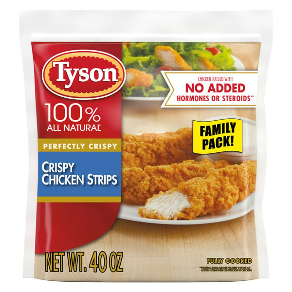 Frozen Meat Tyson Fully Cooked Crispy Chicken Strips hero