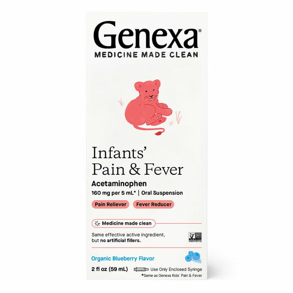 Genexa Infants Pain & Fever Acetaminophen, Organic Blueberry hero