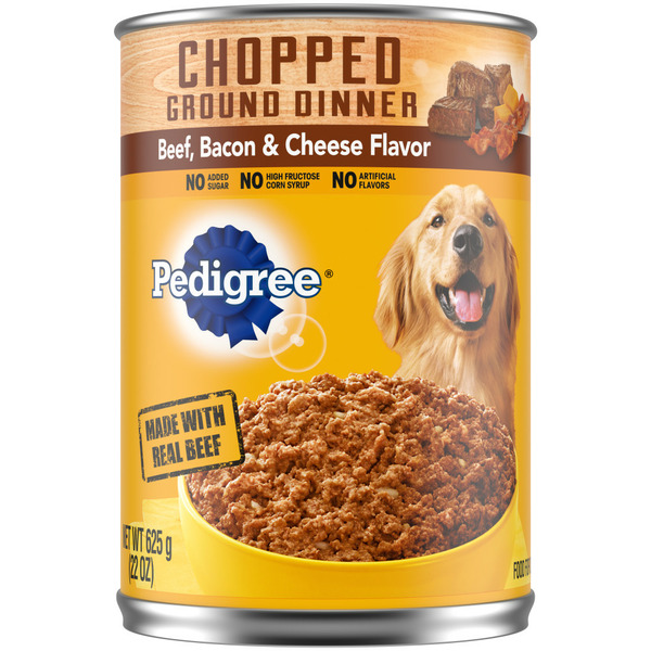 Wet Dog Food Pedigree Chopped Ground Dinner Beef, Bacon & Cheese Flavor Dog Food hero