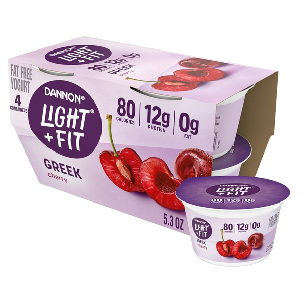 Yogurt Dannon Light + Fit Yogurt, Nonfat, Greek, Cherry hero