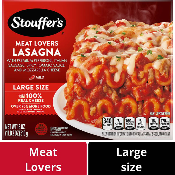 Frozen Meals Stouffer's Large Size Meat Lovers Lasagna hero