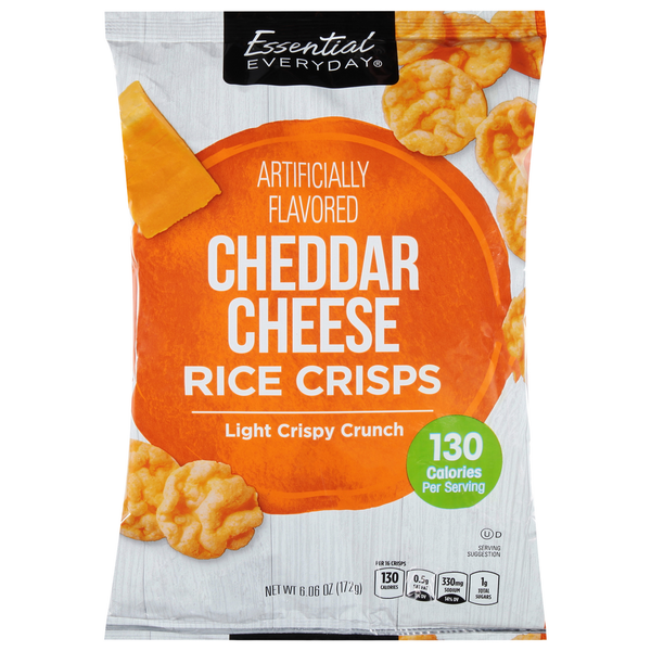 Chips & Pretzels Essential Everyday Rice Crisps, Cheddar Cheese hero