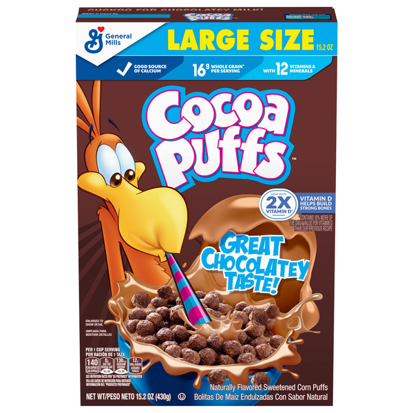 Cereal Cocoa Puffs Corn Puffs, Large Size hero