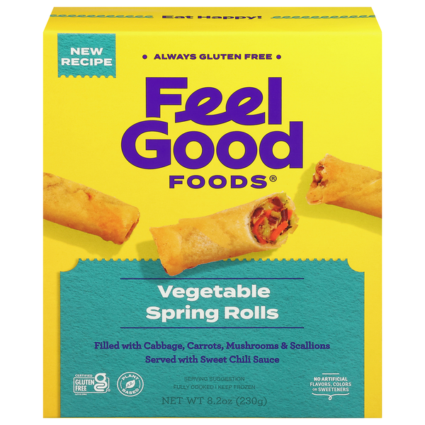 Frozen Meals Feel Good Foods Spring Rolls, Gluten Free, Vegetable hero