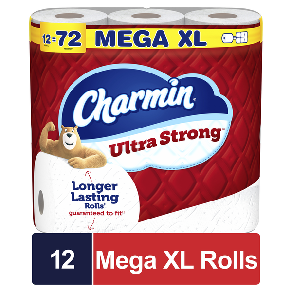 Cleaning Products Charmin Ultra Strong Bath Tissue 12 Super Mega Rolls hero