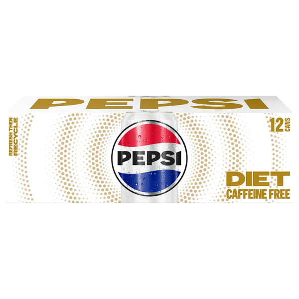 Soft Drinks Pepsi Cola, Caffeine Free, Diet hero