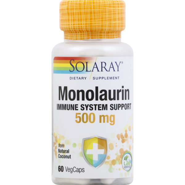 Vitamins & Supplements Solaray Monolaurin, 500 mg, Vegcaps hero