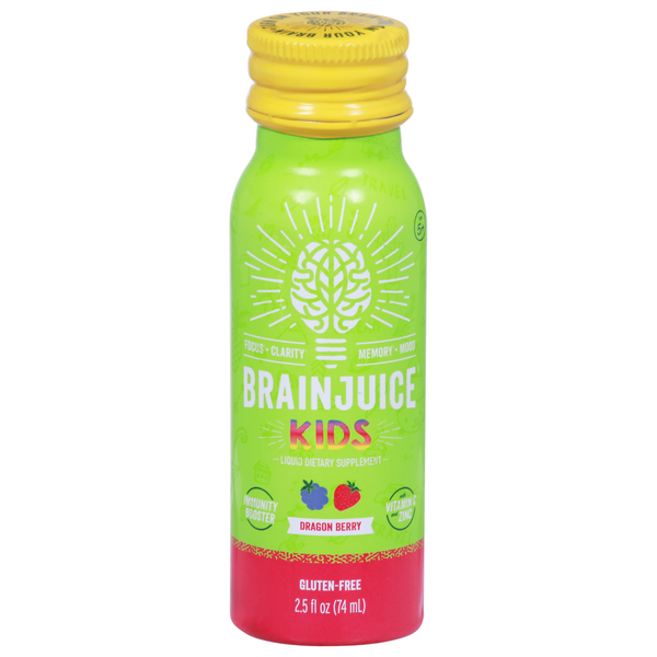 BrainJuice Liquid Dietary Supplement, Dragon Berry, Kids hero