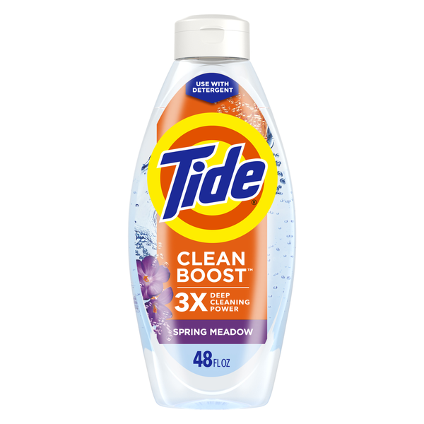 Laundry Tide Clean Boost Fabric Rinse, 48 oz, Removes Odors, Spring Meadow hero