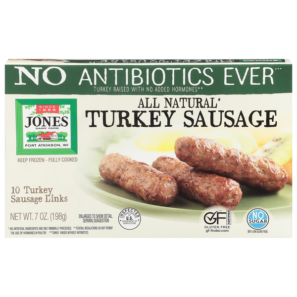 Frozen Meat & Seafood Jones Dairy Farm Sausage Links, Turkey, All Natural hero