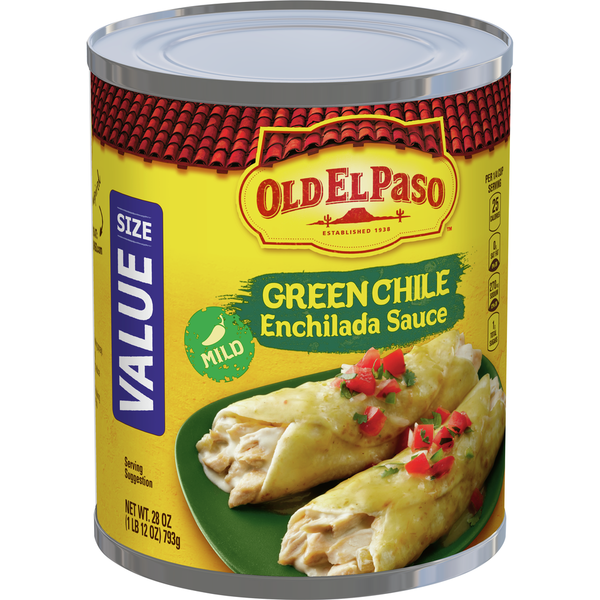 Latino Foods Old El Paso Mild Green Chile Enchilada Sauce, Value Size hero