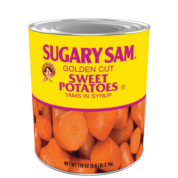 Canned & Jarred Vegetables Sugary Sam Golden Cut Sweet Potatoes Yams in Syrup hero