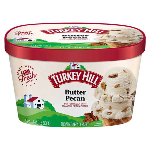 Ice Cream, Novelties & Ice Turkey Hill Frozen Dairy Dessert, Butter Pecan hero