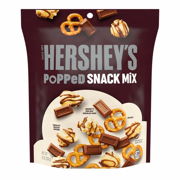 Trail Mix & Snack Mix Hershey's Milk Chocolate, Popcorn and Pretzel Popped Snack Mix hero