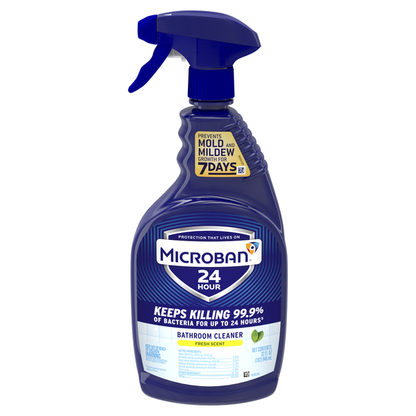 Cleaning Products Microban 24 Hour Bathroom Cleaner and Sanitizing Spray, Fresh Scent hero