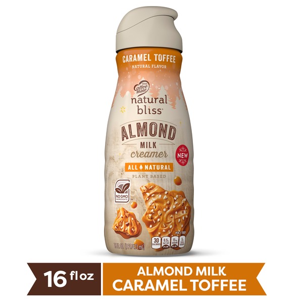 Cream Coffee mate natural bliss Coffee mate  Caramel Toffee Almond Milk All Natural Liquid Coffee Creamer hero