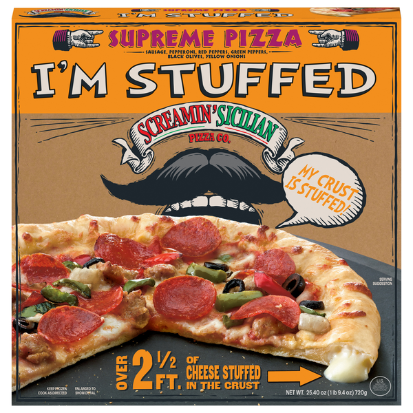 Frozen Meals Screamin' Sicilian Pizza, I'm Stuffed, Supreme hero