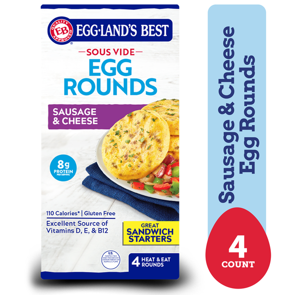 Eggland's Best Sausage & Cheese Frozen Egg Rounds, 4 count hero