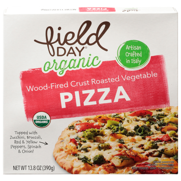 Frozen Meals FIELD DAY Pizza, Organic, Wood-Fired Crust, Roasted Vegetable hero