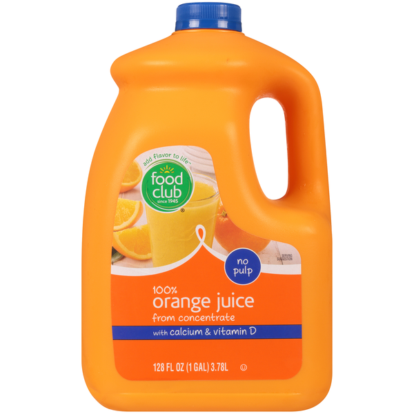 Juice & Nectars Food Club No Pulp 100% Orange Juice From Concentrate With Calcium & Vitamin D hero