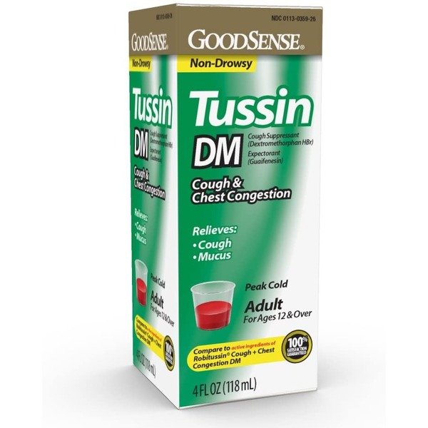 Cold, Flu & Allergy Good Sense Tussin, Cough & Chest Congestion, Maximum Strength, DM Max, Adult hero