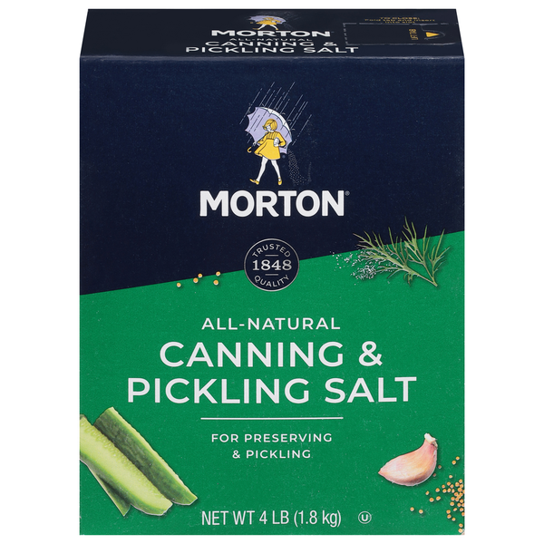 Spices & Seasonings Morton Canning & Pickling Salt, for Preserving and Pickling, 4 LB Box hero