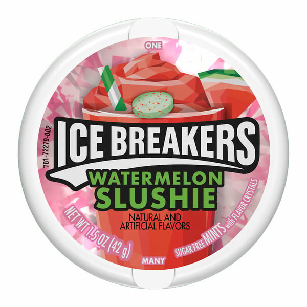 Ice Breakers Watermelon Slushie Flavored Sugar Free Breath Mints hero