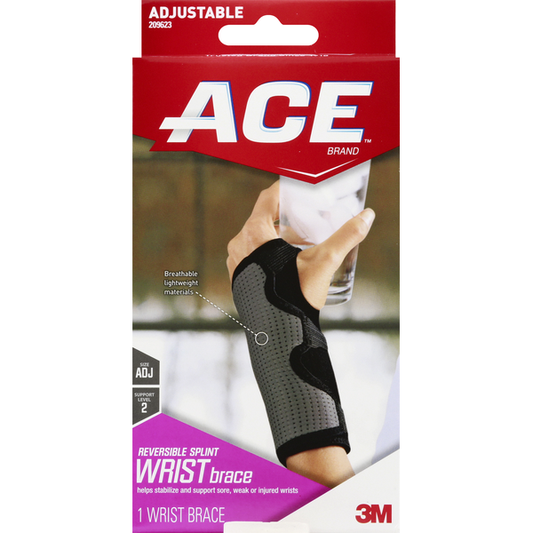 First Aid ACE Wrist Brace, Reversible Splint, Adjustable hero