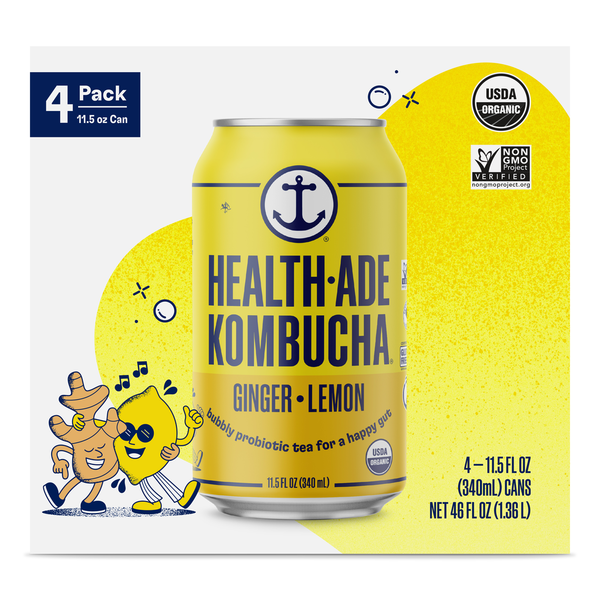 Refrigerated Health-Ade Health Ade Kombucha - 11.5oz/4pk - Ginger Lemon hero