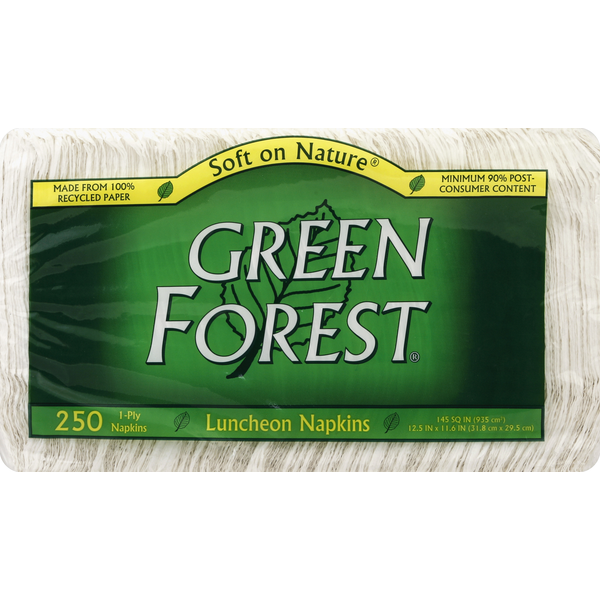 Paper Goods Green Forest Napkins, Luncheon, 1-Ply hero