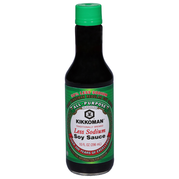 Asian Foods Kikkoman Less Sodium Soy Sauce hero