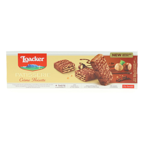 Cookies & Cakes Loacker Patisserie Hazelnut, Crème-filled Milk Chocolate Wafer Biscuit hero