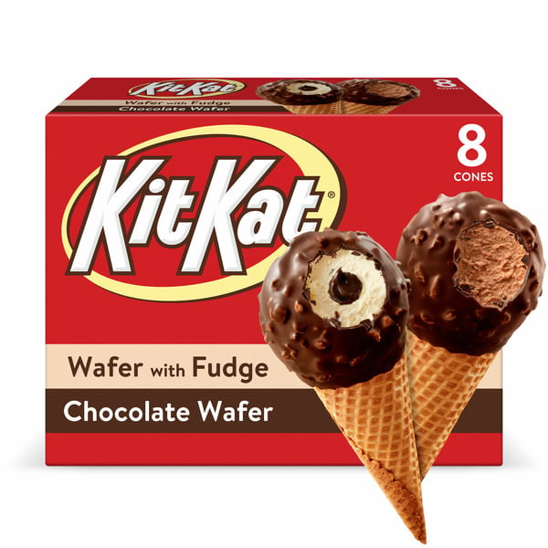 Ice Cream & Toppings Kit Kat Frozen Dairy Dessert Cones, Wafer with Fudge & Chocolate Wafer hero