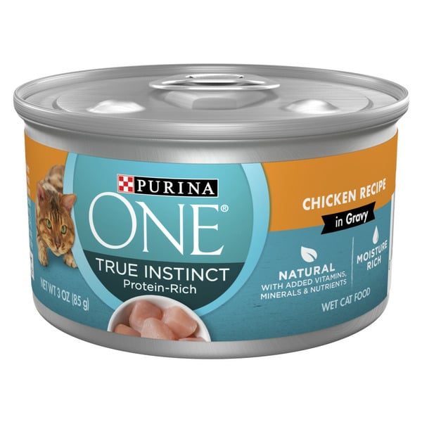 Wet Cat Food Purina ONE Natural High Protein Cat Food, True Instinct Chicken Recipe in Gravy hero