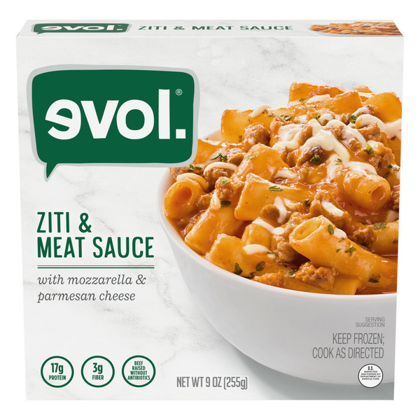 Frozen Meals Evol Ziti and Meat Sauce, Frozen Meal hero