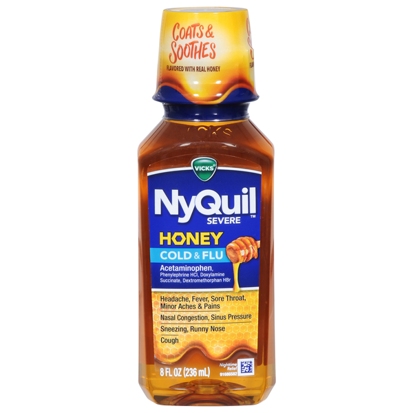 Cold, Flu & Allergy Vicks Cold & Flu, Severe, Honey hero