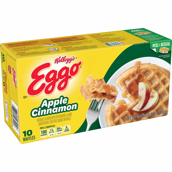 Frozen Dessert Kellogg’s Eggo Frozen Waffles, Frozen Breakfast, Resealable, Apple Cinnamon hero