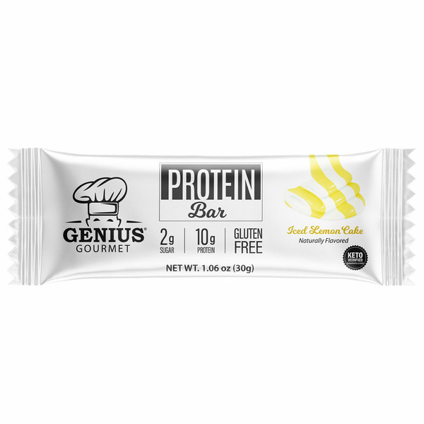 Energy & Granola Bars Genius Gourmet Iced Lemon Cake, Protein Bar hero