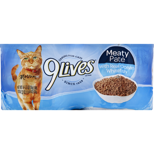 Cat Food & Care 9Lives Cat Food, with Real Ocean Whitefish, Meaty Pate hero