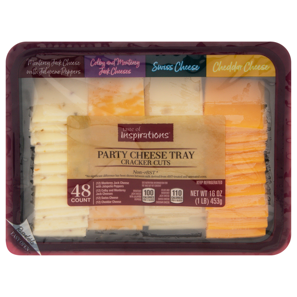 Specialty Cheeses Taste of Inspirations Party Cheese Tray, Cracker Cuts hero