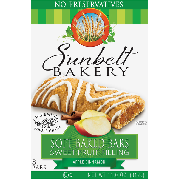 Breakfast Bars & Pastries Sunbelt Bakery Soft Baked Bars, Apple Cinnamon hero