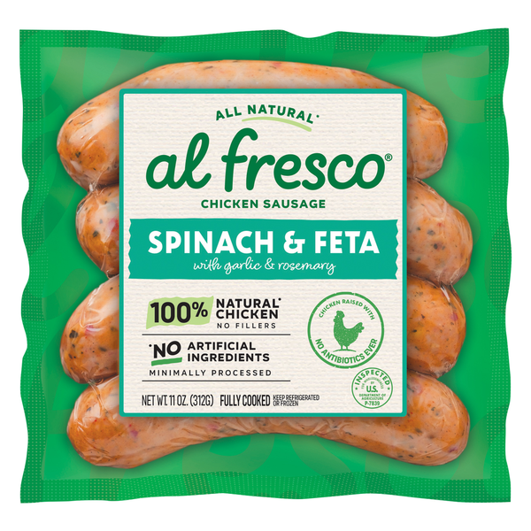 Packaged Poultry al fresco Chicken Sausage, Spinach & Feta hero