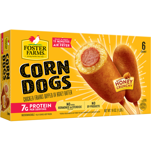 Frozen Appetizers & Sides Foster Farms Honey Crunchy Chicken Corn Dogs hero