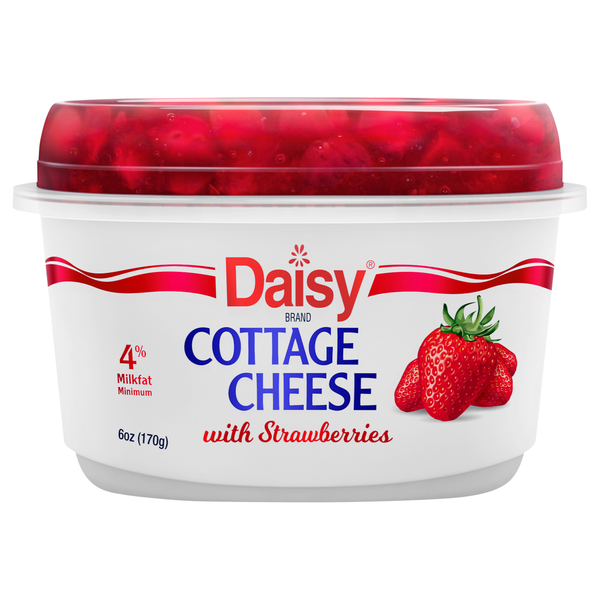 Other Creams & Cheeses Daisy Cottage Cheese, with Strawberries, 4% Milkfat Minimum hero